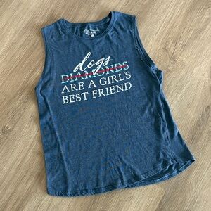 Blue Graphic Women's Muscle Tank Top